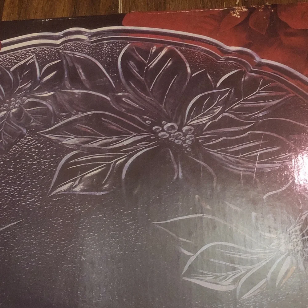 Flower Glass Platter by Gibson New In Box